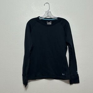 Under Armour Coldgear Base 4.0 Black Long Sleeve Waffle Thermal Shirt Women's L‎